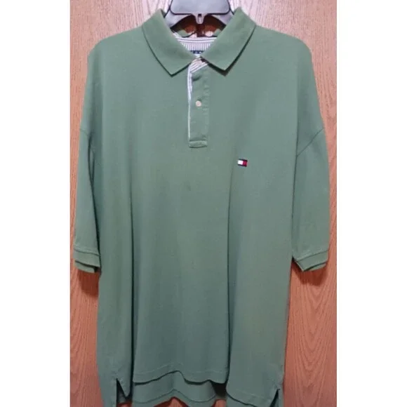 2-Tommy Hilfiger Polos-(Hawaiian-Red/Tan)-and-(Green)-(Decent)-(Size:2XL)-$20.00 - Picture 4 of 7